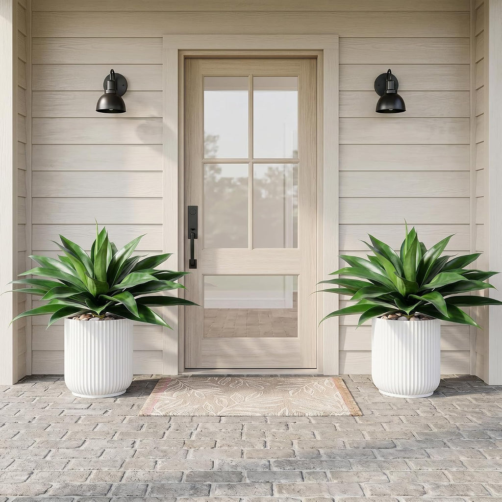 Ttranewsoo 28 Inch Artificial Agave Plants Outdoor Set of 2, Large Faux Succulent Plants for Indoor Home Decor, Realistic Fake Agave Greenery for Patio Porch Garden, UV Resistant Plants Without Pot