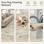 8x8 Brown Round Rug 8ft Living Room Circle Rug Vintage Round Area Rug Non Slip - Image 9
