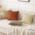 MIULEE Pack of 2 Rust Corduroy Decorative Pillow Covers 20x20 Inch Soft Boho - Image 4