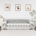 MYSKY HOME Sectional Couch Cover Grey Boho Geometric Sofa Covers by MYSKYHOME
