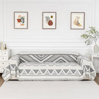 MYSKY HOME Sectional Couch Cover Grey Boho Geometric Sofa Covers by MYSKYHOME