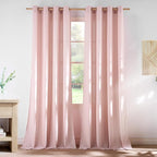 NICETOWN Thick Linen Light Pink Curtains by NICETOWN