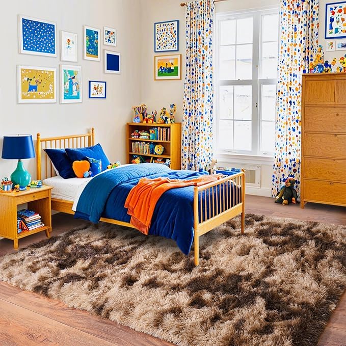 Pionblank Super Fluffy Brown Rug - Image 4