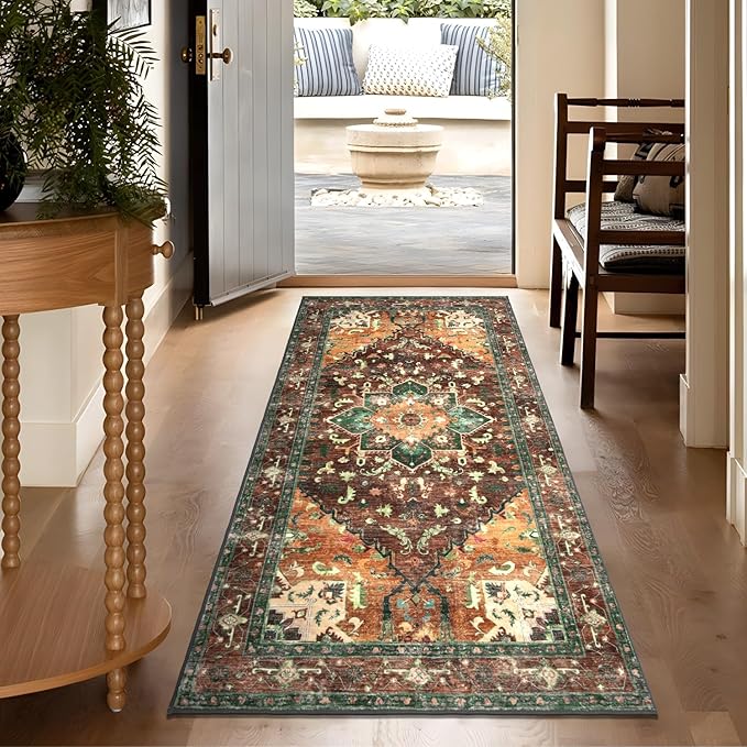 Yamaziot Washable Runner Rug, 3x6 Non-Slip Boho Vintage Hallway Rug - Image 7