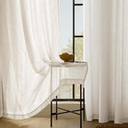 Natural Linen Curtain 100 inch Length 2 Panels Set Back Tab Light Filtering - Image 5
