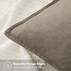 MIULEE Decorative Linen Pillow Covers 18x18 Inch Tan TaupeBoho Farmhouse - Image 2