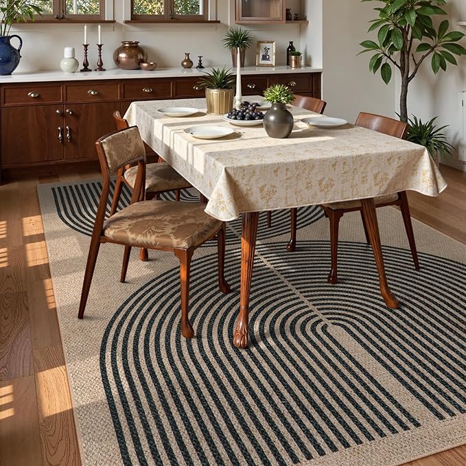 Lahome Enfys Modern Rainbow Easy Jute 9x12 Rug, Large Outdoor Patio Rug - Image 6