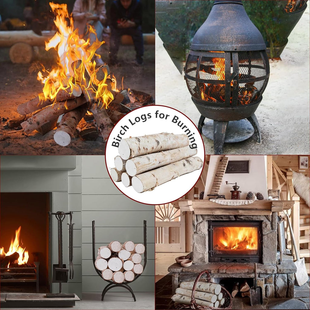 6 Pack Birch Logs Decorative Birch Branches Natural Birch Log for Decoration,Crafts,DIY, Fireplace Decor Firewood(Birch Logs:2.3"-3.2" Dia. x 16.5" Length)