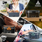 IFENROL Electric Lunch Box for Adults, 100W Heated Lunch Box 1.8L Black