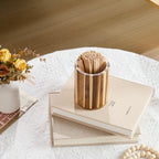 Wood Coffee Stirrers Holder Set with 100 Disposable Stir Sticks