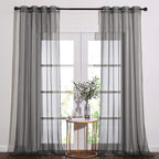 NICETOWN Dark Grey Sheer Curtains 90 inches Long 2 Panels, Grommet Top Soft by NICETOWN