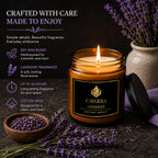 Lavender Candle 9 Oz, Hand Poured Soy Wax Blend, Cotton Wick