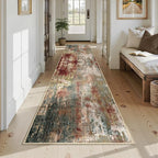 Washable Area Rugs 2'6'' x14 Non-Slip Modern Abstract Soft - Image 7