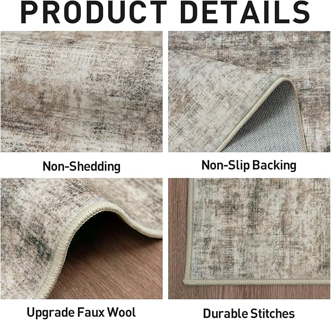 5x7 Area Rugs Washable Rug: Modern Abstract Living Room Rug Soft Anti-Skid Thin - Image 5