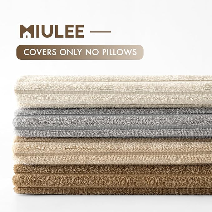 MIULEE Boho Farmhouse Throw Pillow Covers 18x18 Inch Set of 4 Neutral Rustic - Image 6