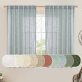 LAMIT Greyish Blue Linen Curtains 45 Inches Long by LAMIT