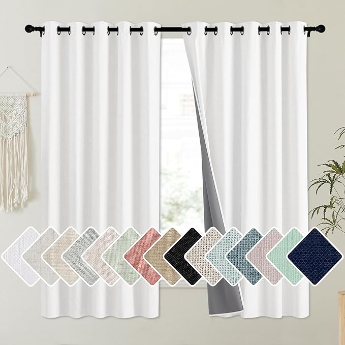 NICETOWN 100% Absolutely Blackout Linen Curtains by NICETOWN