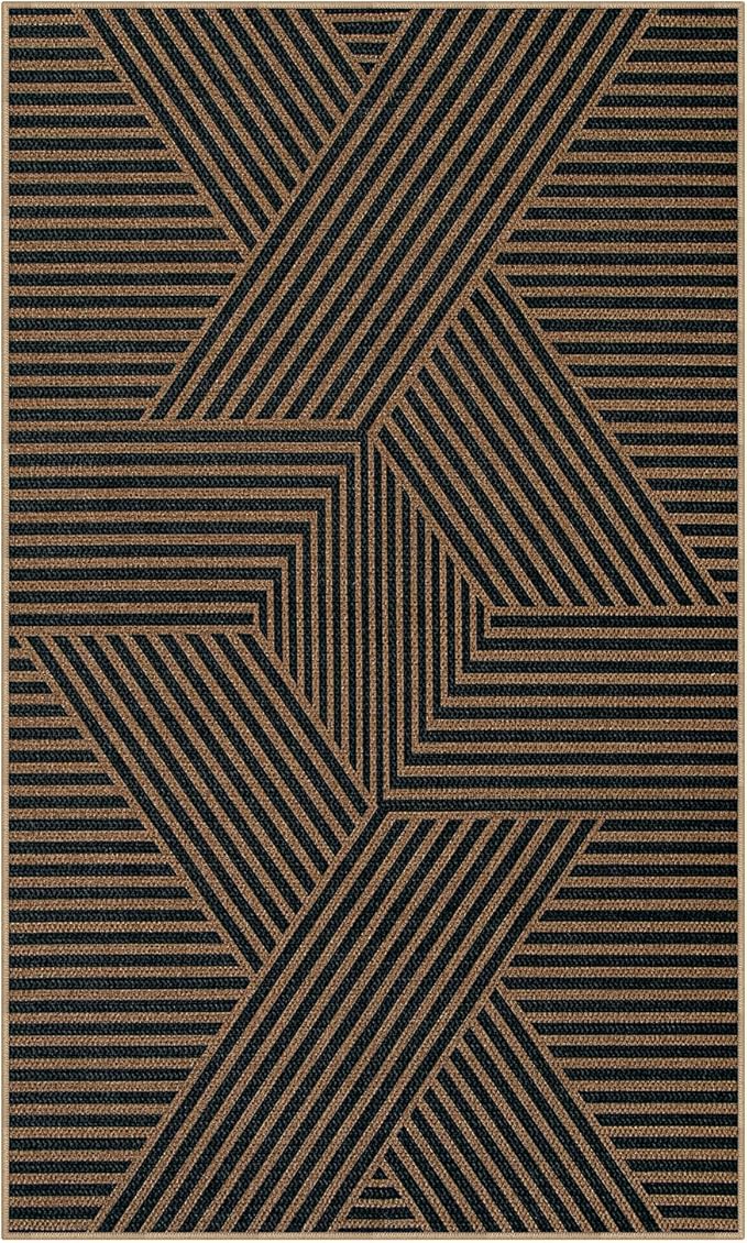 Lahome Enfys Modern Geometric Outdoor Easy Jute Rug, 3x5 Indoor Outdoor Rugs - Image 6