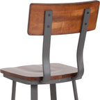 Flash Furniture Wood Restaurant Barstool, Rustic Walnut