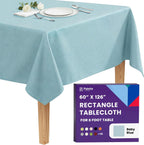 Gee Di Moda Rectangle Tablecloth - 60 x 126 Inch Baby Blue Table Cloth for 8 Foot Rectangle Tables - Heavy Duty Washable Fabric - for Holiday Party, Dinner, Weddings, Baby Shower & Events