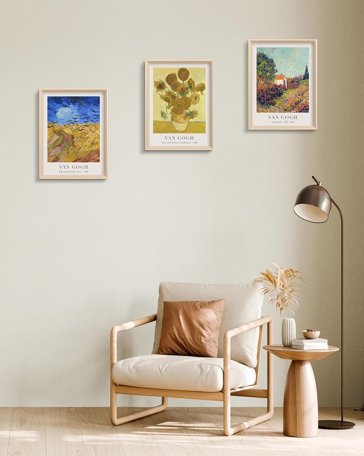 HesenDot Van Gogh Framed Wall Art,Vintage Canvas Prints Set of 3
