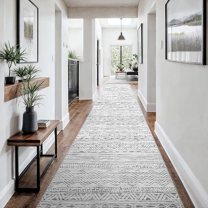 3x18 Washable Kitchen Runner Rug: Modern Moroccan Runners - Image 9