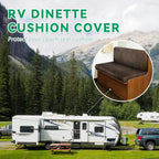 molasofa Leather Like RV Dinette Cushion Covers, RV Booth Seat Cover Stretchable Camper Cushion Couch Covers Washable Slipcovers for RV Camper Car Bench (2 Bench Cover & 2 Backrest Cover, Brown-02)