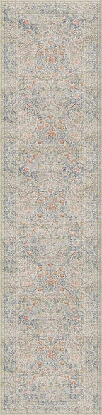 Vintage Beige Blue 3x12 Runner Rug - Image 2