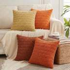 Fancy Homi Set of 4 Burnt Orange Fall Boho Decorative Throw Pillow Covers 26x26 by Fancy+Homi