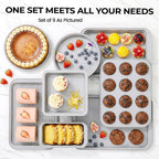 Vinino 6-Piece Baking Pans Set, Nonstick Carbon Steel Bakeware Sets