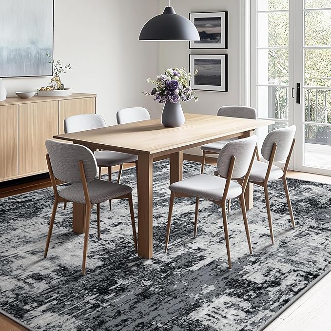 Washable Area Rugs7'x9' Non-Slip Modern Abstract Soft - Image 3