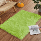 Goolela Lime Green Fluffy Fuzzy Fur Rug - Image 8