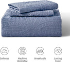 Love's cabin Quilts for Queen Bed Blue Bedspreads - Soft Bed Summer Lightweight Bedspread Comforter - Modern Style Coin Pattern Coverlet for All Season - 3 Pieces (1 Quilt, 2 Pillow Shams)