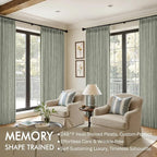 MIULEE Pinch Pleated Thick Linen Curtains 90 Inches Long 2 Panels - Image 2