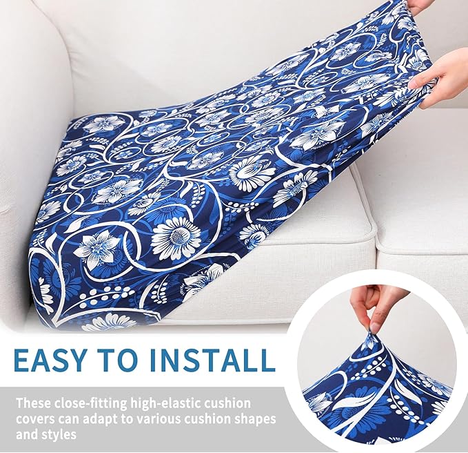 hyha Printed Couch Cushion Covers, Floral Sofa Covers Washable - Image 4