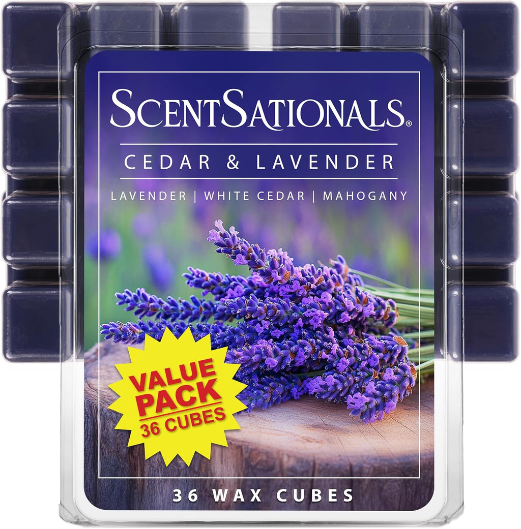 ScentSationals Cedar & Lavender Scented Wax Melts 10oz (24 Cubes)