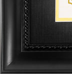 GMFrames 8.5x11 Diploma Degree Frame with Mat or Display 11x14 Certificates without Mat,Solid Wood,Black Finish with Intricate Black Rope Detail,UV Protection Acrylic