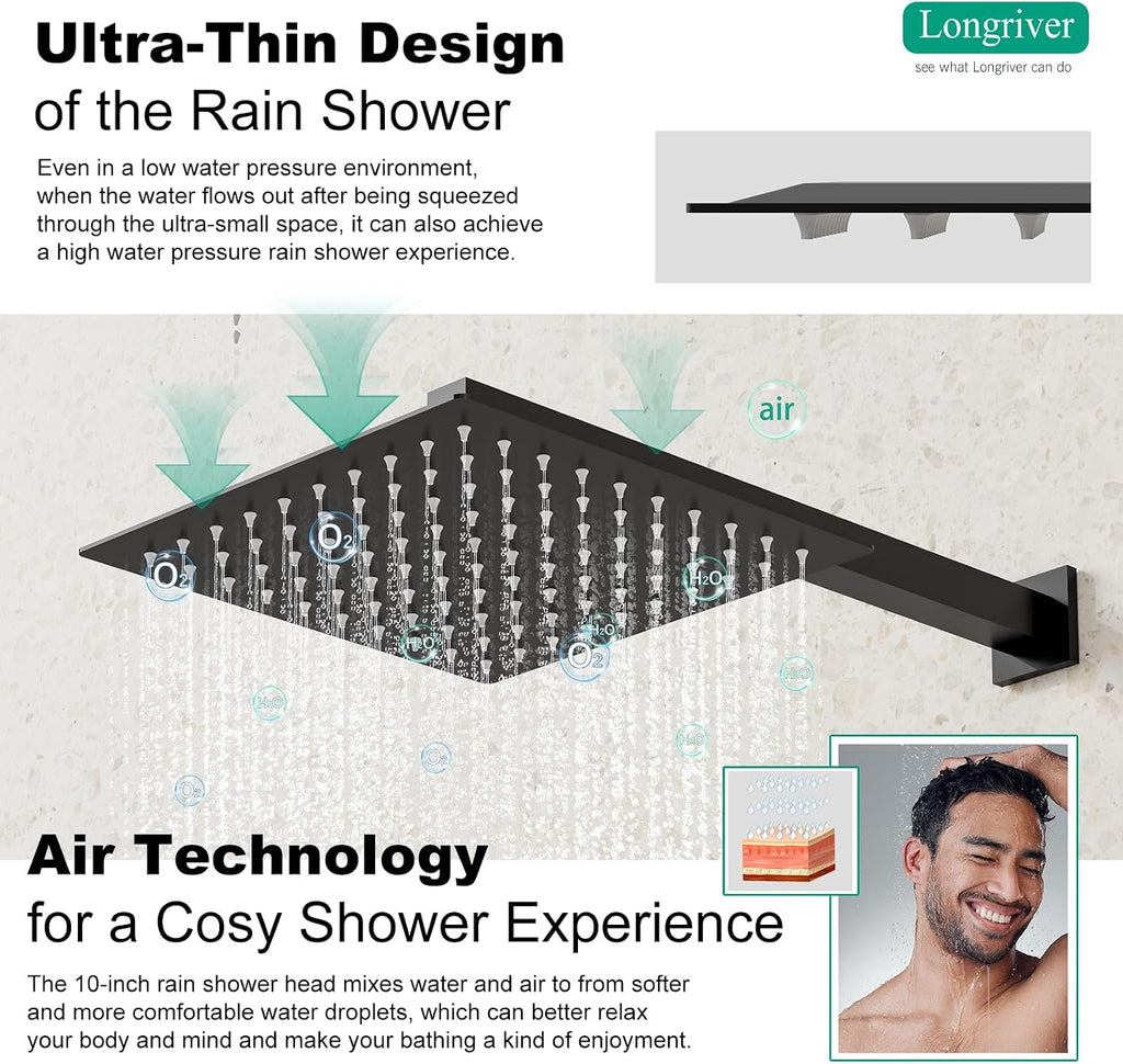 Longriver S200 Shower Faucet Set, Shower System Bathroom High Pressure