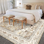 Yamaziot Area Rug 5x7, Non-Slip Washable Boho Vintage Living Room Bedroom Rug - Image 6