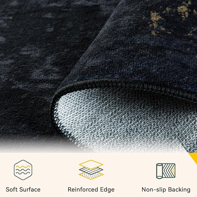Washable Area Rugs 8'x10' Non-Slip Modern Abstract Soft - Image 4