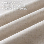 H.VERSAILTEXLinen-Polyester Curtains 100%Blackout Curtains - Image 5