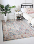 Unique Loom Noble Collection Country, Traditional, Distressed, Vintage, Botanical, Border Area Rug (2' 2 x 3' 0 Rectangular, Blue/Beige)