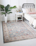 Unique Loom Noble Collection Country, Traditional, Distressed, Vintage, Botanical, Border Area Rug (2' 2 x 3' 0 Rectangular, Blue/Beige)