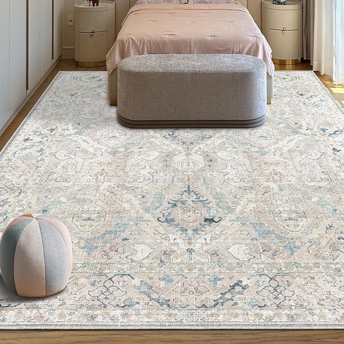 8x10 Area Rugs for Living Room, Machine Washable Non Slip Vintage Retro Rugs - Image 6