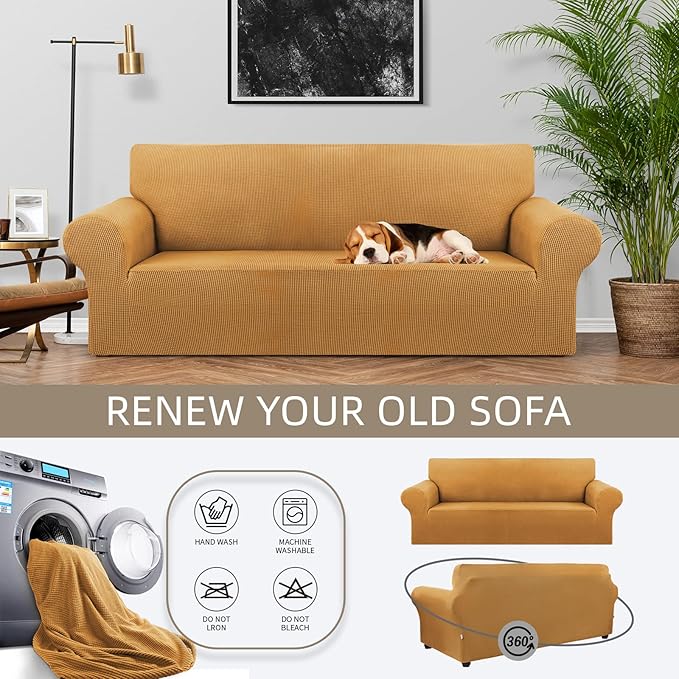 KEKUOU Stretch Sofa Cover Slipcover ，Couch Covers - Image 3