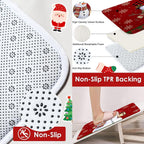 ArtSocket Christmas Bathroom Sets with Shower Curtain and Rugs Red Snowman