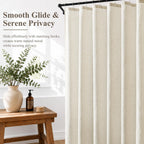 Jowels Natural Linen Fabric Shower Curtains for Bathroom, 72x78