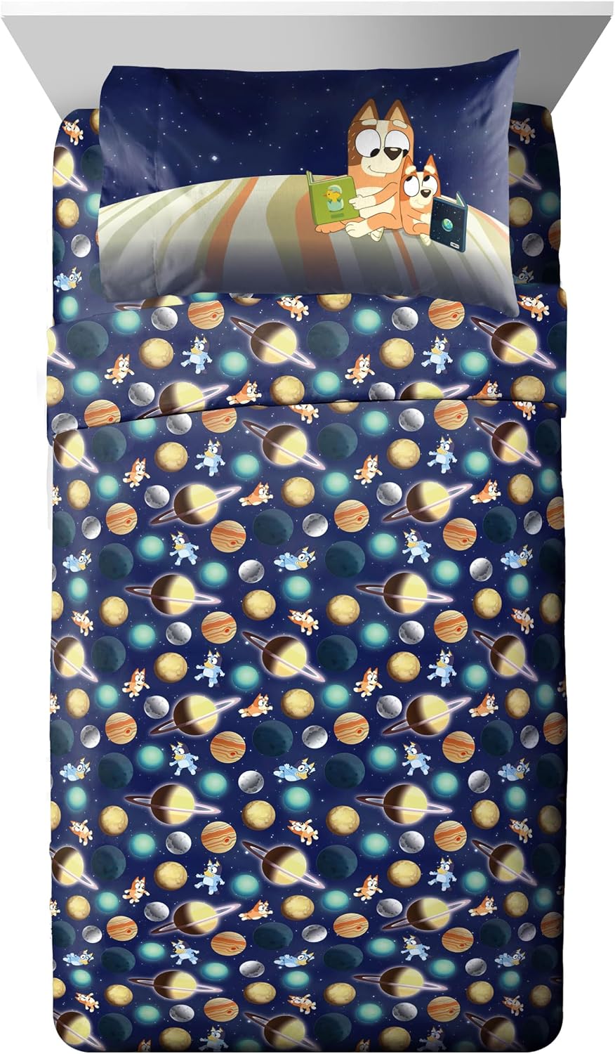 Bluey Bingo Twin Comforter Set 5 Piece Soft Kids Cartoon Bedding, Blue
