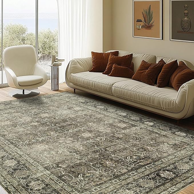 Washable Rugs 8x10 Area Rugs for Living Room- Vintage Rugs for Bedroom - Image 6