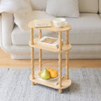 MaxSmeo Narrow End Table, Small Narrow 3-Tier Side Table for Small Spaces
